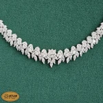 سرویس نقره جواهری زنانه مجلسی نگین های مارکیز و برلیان 31.4 گرمی نقره اصل 925 - Image 2