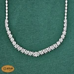 سرویس نقره جواهری زنانه مجلسی نگین های مارکیز و برلیان 31.9 گرمی نقره اصل 925 - Image 2