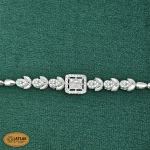 سرویس نقره جواهری زنانه مجلسی با نگین های برلیان 29.7 گرمی نقره اصل 925 - Image 3