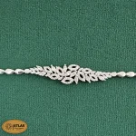 سرویس نقره جواهری زنانه مجلسی با نگین های برلیان و باگت 29.4 گرمی نقره اصل 925 - Image 4