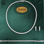 سرویس نقره جواهری زنانه تنیسی با نگین های برلیان 44 گرمی نقره اصل 925