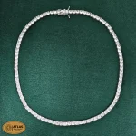 سرویس نقره جواهری زنانه تنیسی با نگین های برلیان 44 گرمی نقره اصل 925 - Image 2