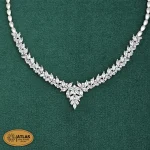 سرویس نقره جواهری زنانه مجلسی با نگین های برلیان و باگت و مارکیز 26.4 گرمی نقره اصل 925 - Image 2