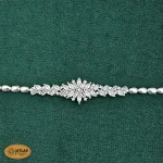 سرویس نقره جواهری زنانه مجلسی با نگین های برلیان و باگت و مارکیز 26.4 گرمی نقره اصل 925 - Image 3