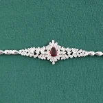 سرویس نقره جواهری زنانه مجلسی با نگین های برلیان و باگت 32.5 گرمی نقره اصل 925 - Image 10