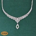 سرویس نقره جواهری زنانه مجلسی با نگین های برلیان و باگت 32.5 گرمی نقره اصل 925 - Image 3