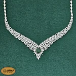 سرویس نقره جواهری زنانه مجلسی با نگین های برلیان و مارکیز 34.1 گرمی نقره اصل 925 - Image 3