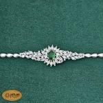 سرویس نقره جواهری زنانه مجلسی با نگین های برلیان و مارکیز 34.1 گرمی نقره اصل 925 - Image 4