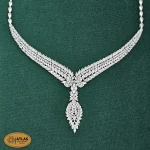 سرویس نقره جواهری زنانه مجلسی نگین های مارکیز و برلیان 35 گرمی نقره اصل 925 - Image 3