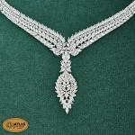 سرویس نقره جواهری زنانه مجلسی نگین های مارکیز و برلیان 35 گرمی نقره اصل 925 - Image 2