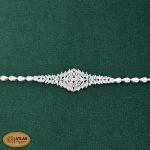 سرویس نقره جواهری زنانه مجلسی نگین های مارکیز و برلیان 35 گرمی نقره اصل 925 - Image 4