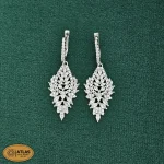 سرویس نقره جواهری زنانه مجلسی نگین های مارکیز و برلیان 35 گرمی نقره اصل 925 - Image 5