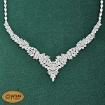 سرویس نقره جواهری زنانه مجلسی با نگین های برلیان ،مارکیز و اشک 33.9 گرمی نقره اصل 925 (کپی) - Image 3