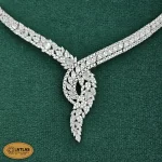 سرویس نقره زنجیری زنانه با نگین های برلیان 25.3 گرمی نقره اصل 925 - Image 2