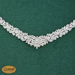 سرویس نقره زنجیری زنانه با نگین های برلیان 21.7 گرمی نقره اصل 925 - Image 2