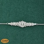 سرویس نقره زنجیری زنانه با نگین های برلیان 21.7 گرمی نقره اصل 925 - Image 4