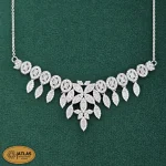 سرویس نقره زنانه زنجیری با نگین های برلیان و باگت 18.8 گرمی نقره اصل 925 - Image 3