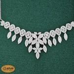 سرویس نقره زنانه زنجیری با نگین های برلیان و باگت 18.8 گرمی نقره اصل 925 - Image 2