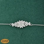 سرویس نقره زنانه زنجیری با نگین های برلیان و باگت 18.8 گرمی نقره اصل 925 - Image 4