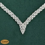 سرویس نقره زنانه زنجیری با نگین های برلیان و مارکیز 20.3 گرمی نقره اصل 925 - Image 2