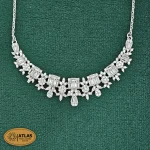 سرویس نقره زنجیری با نگین های برلیان و باگت 17 گرمی نقره اصل 925 - Image 2