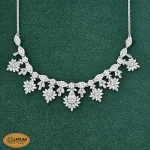 سرویس نقره زنجیری زنانه با نگین های برلیان 23 گرمی نقره اصل 925 - Image 3