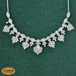 سرویس نقره زنجیری زنانه با نگین های برلیان 23 گرمی نقره اصل 925 - Image 2