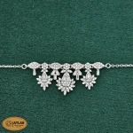 سرویس نقره زنجیری زنانه با نگین های برلیان 23 گرمی نقره اصل 925 - Image 4