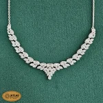 سرویس نقره زنجیری زنانه با نگین های برلیان 20.6 گرمی نقره اصل 925 - Image 3