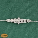 سرویس نقره زنجیری زنانه با نگین های برلیان 20.6 گرمی نقره اصل 925 - Image 4