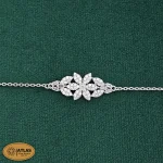 سرویس نقره زنجیری با نگین های برلیان و باگت 15.5 گرمی نقره اصل 925 - Image 3