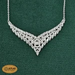 سرویس نقره زنجیری با نگین های برلیان و باگت 15.3 گرمی نقره اصل 925 - Image 3