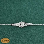 سرویس نقره زنجیری با نگین های برلیان و باگت 15.3 گرمی نقره اصل 925 - Image 4