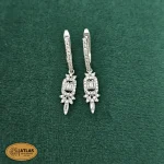 سرویس نقره زنجیری با نگین های برلیان و باگت 15.3 گرمی نقره اصل 925 - Image 5