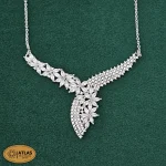 سرویس نقره زنانه میکرو با نگین های برلیان و مارکیز 18 گرمی نقره اصل 925 - Image 3