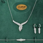 سرویس نقره زنانه میکرو با نگین های برلیان و مارکیز 18 گرمی نقره اصل 925