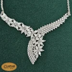 سرویس نقره زنانه میکرو با نگین های برلیان و مارکیز 18 گرمی نقره اصل 925 - Image 2