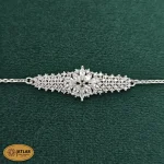 سرویس نقره زنانه میکرو با نگین های برلیان و مارکیز 18 گرمی نقره اصل 925 - Image 4