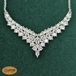 سرویس نقره زنانه میکرو با نگین های برلیان و مارکیز، اشک 16.3 گرمی نقره اصل 925 - Image 2