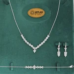 سرویس نقره زنجیری تراش زنانه بدون نگین 15.2 گرمی نقره اصل 925