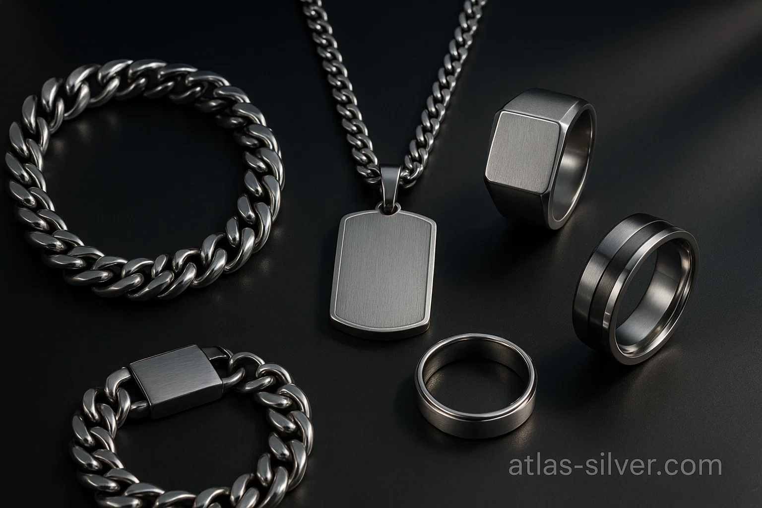 جایگزین طلا برای مرد؛ فلزات شیک و بادوام | نقره اطلس