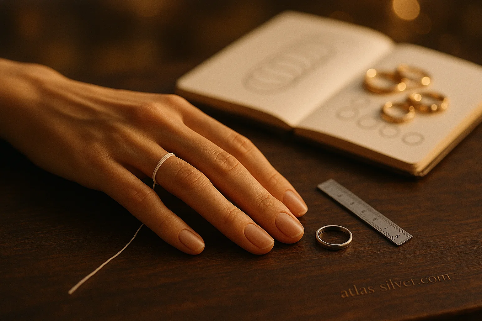 روش‌های دقیق اندازه‌گیری سایز انگشتر در خانه | نقره اطلس