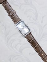 ساعت نقره مردانه نگین دار بند چرمی نقره اصل 925 - Image 10