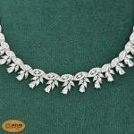 سرویس نقره جواهری زنانه مجلسی با نگین های برلیان ،مارکیز و اشک 33.4 گرمی نقره اصل 925 - Image 2