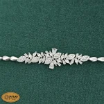 سرویس نقره جواهری زنانه مجلسی با نگین های برلیان ،مارکیز و اشک 33.4 گرمی نقره اصل 925 - Image 4