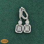 سرویس نقره جواهری زنانه امرالدکات با نگین های برلیان و باگت 32 گرمی نقره اصل 925 - Image 5