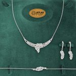 سرویس نقره زنانه میکرو با نگین های برلیان و مارکیز 16.1 گرمی نقره اصل 925