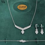 سرویس نقره زنانه میکرو با نگین های برلیان و مارکیز 16.8 گرمی نقره اصل 925