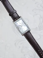 ساعت نقره مردانه سیاه قلم بدون نگین بند چرمی نقره اصل 925 - Image 8