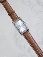 ساعت نقره مردانه سیاه قلم بدون نگین بند چرمی نقره اصل 925 - Image 11